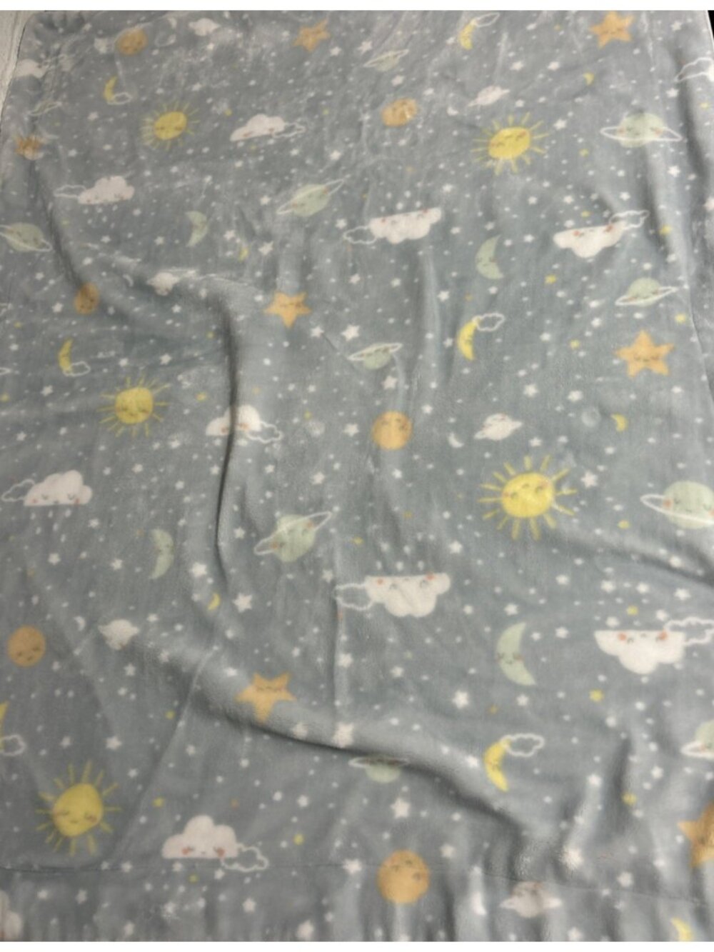 Cupcakes And Cashmere Soft Fleece Baby Blanket Clouds Moon Sun Stars Space